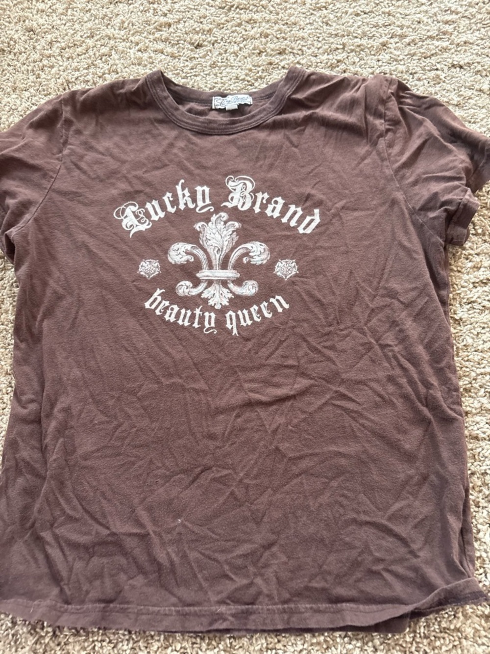 Lucky Brand Women’s Brown Graphic Tee - Beauty Queen